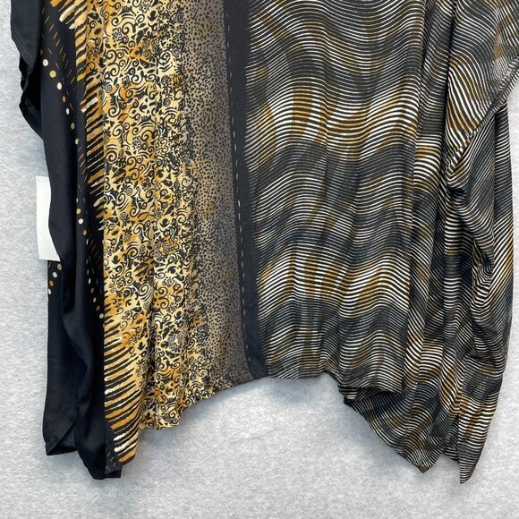 Carol Turner Artsy Top Womens One Size Flowy Poncho Kimono Oversized Animal Mob - Picture 9 of 14